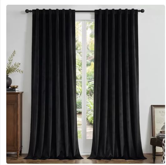 Black Velvet Blackout Curtains