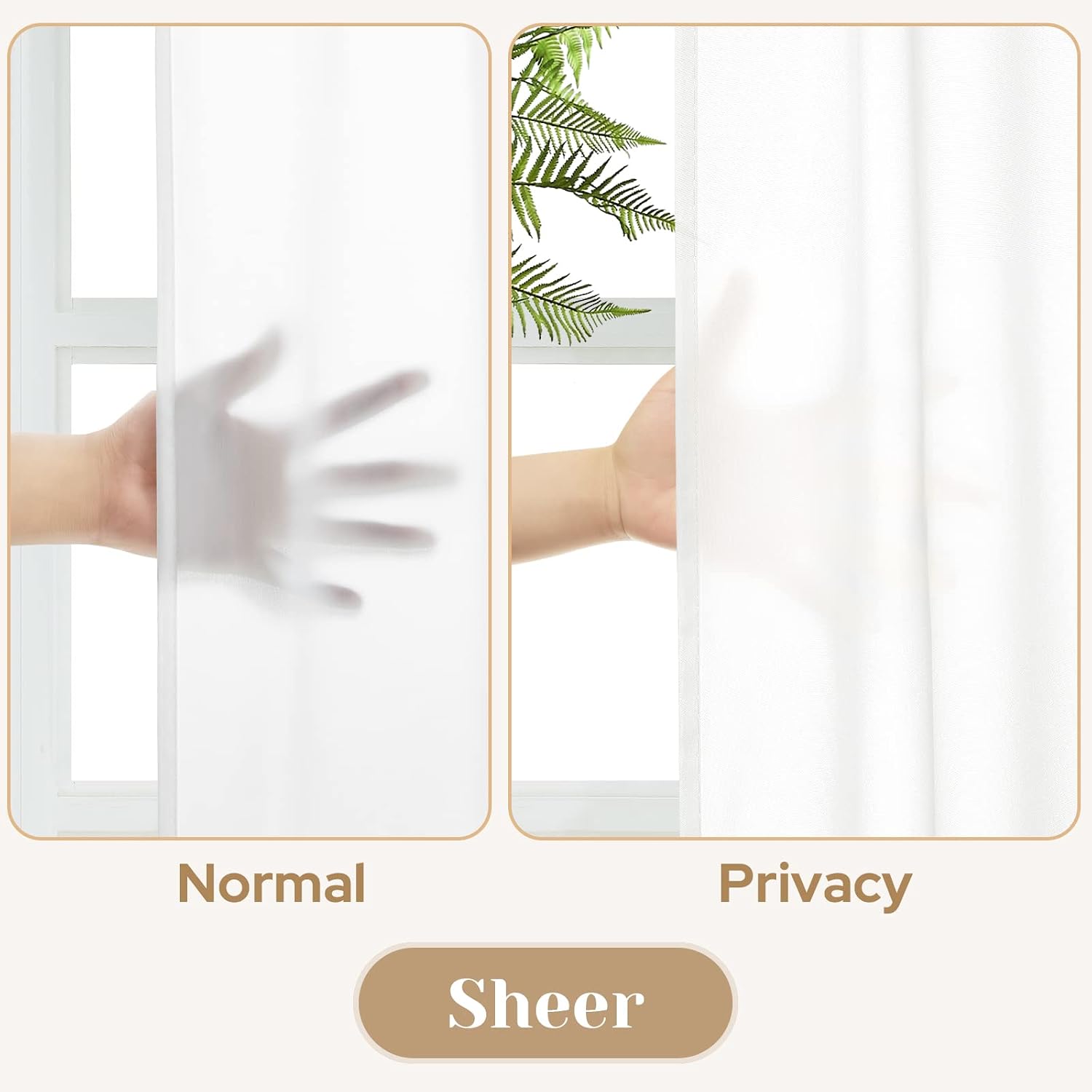 White Privacy Sheer Curtains
