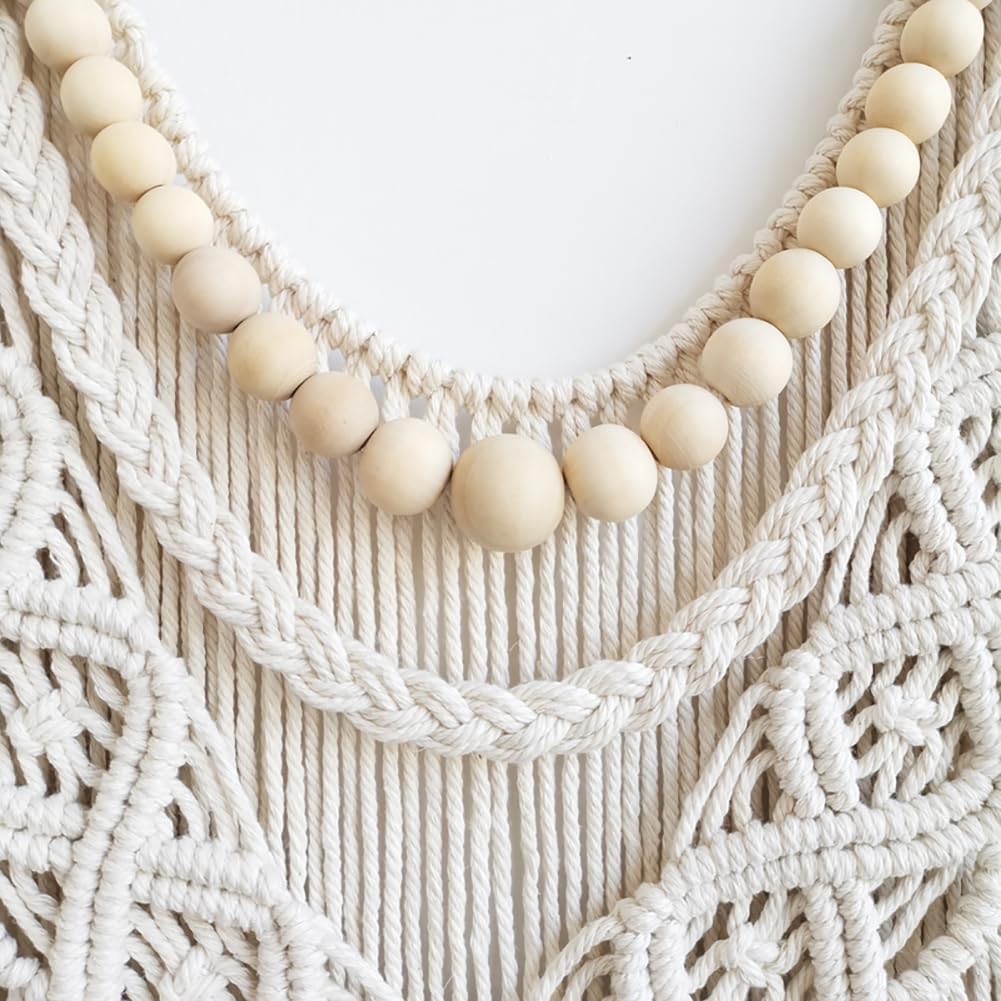 Wood Bead Macrame Wall Hanging