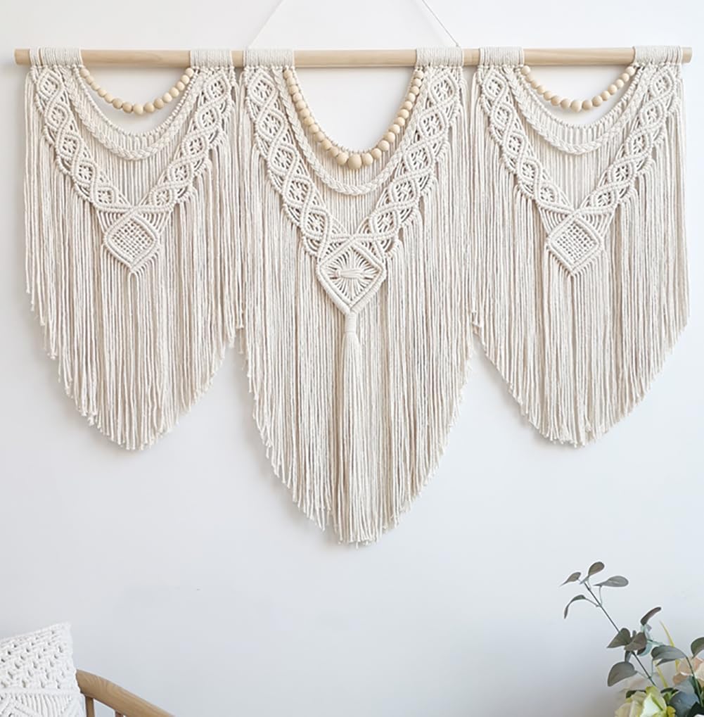Wood Bead Macrame Wall Hanging