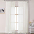 Ivory Pinch Pleated Crushed Sheer Curtains