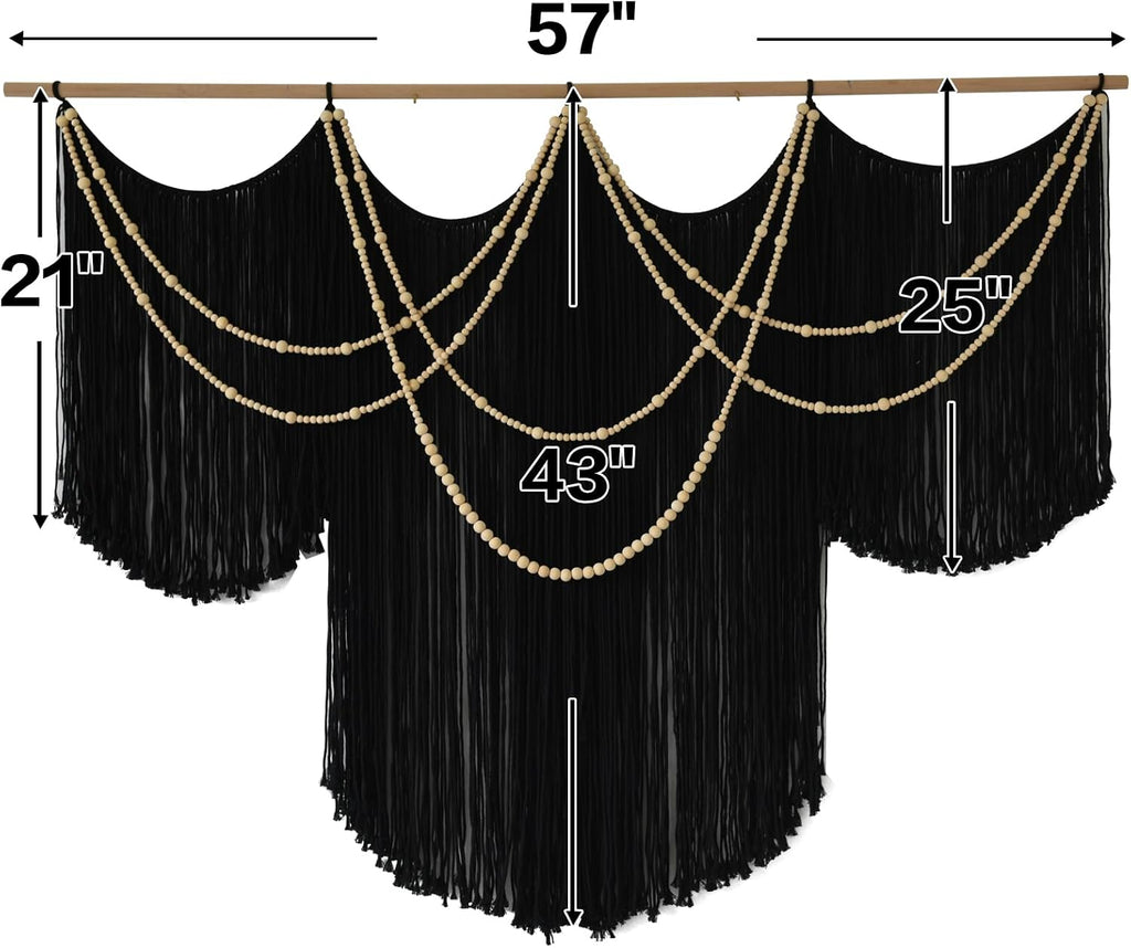 Black Boho Macrame Wall Hanging