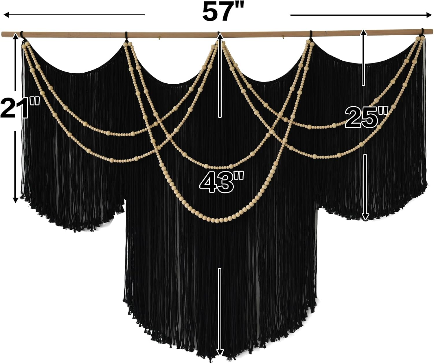 Black Boho Macrame Wall Hanging