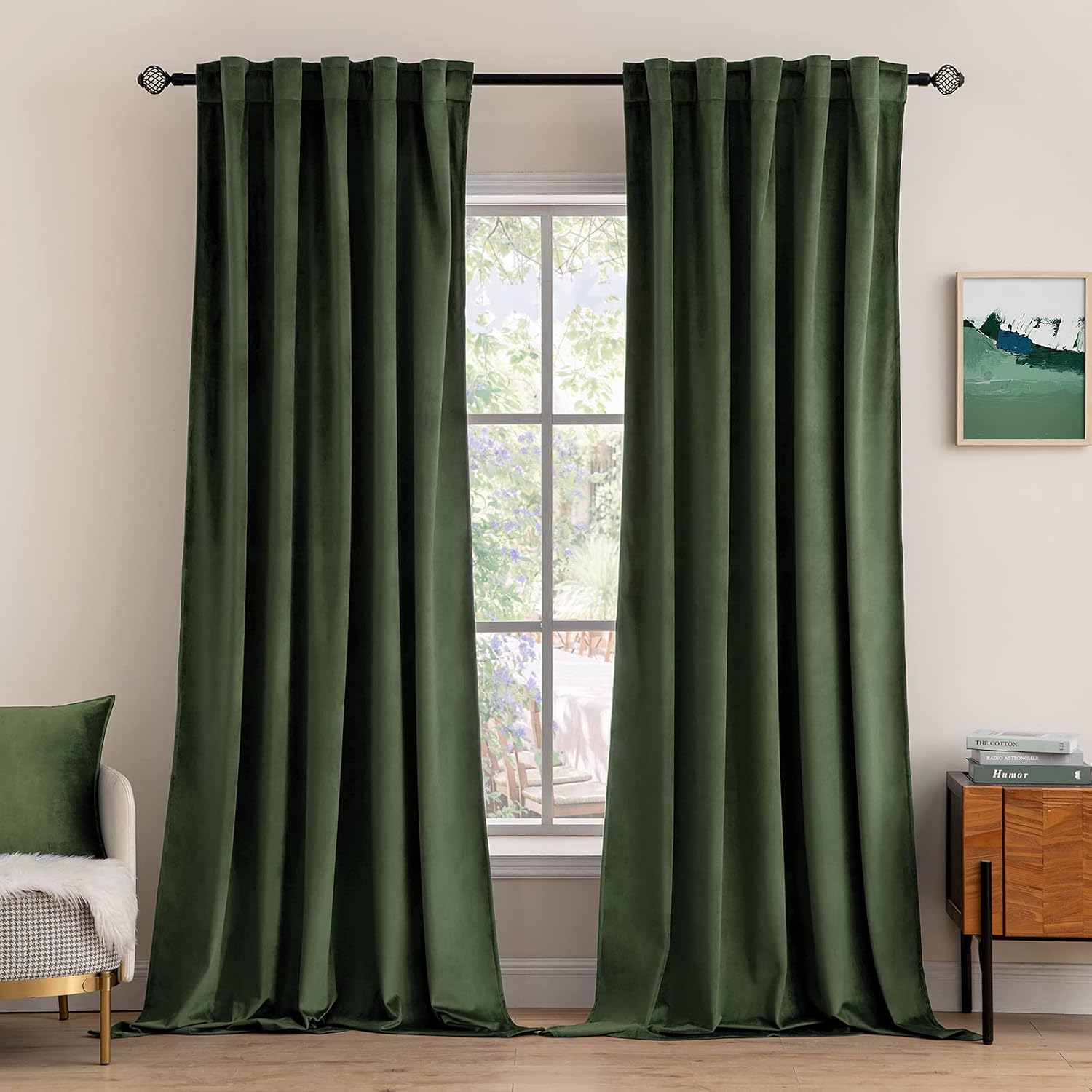 Olive Green Velvet Curtains