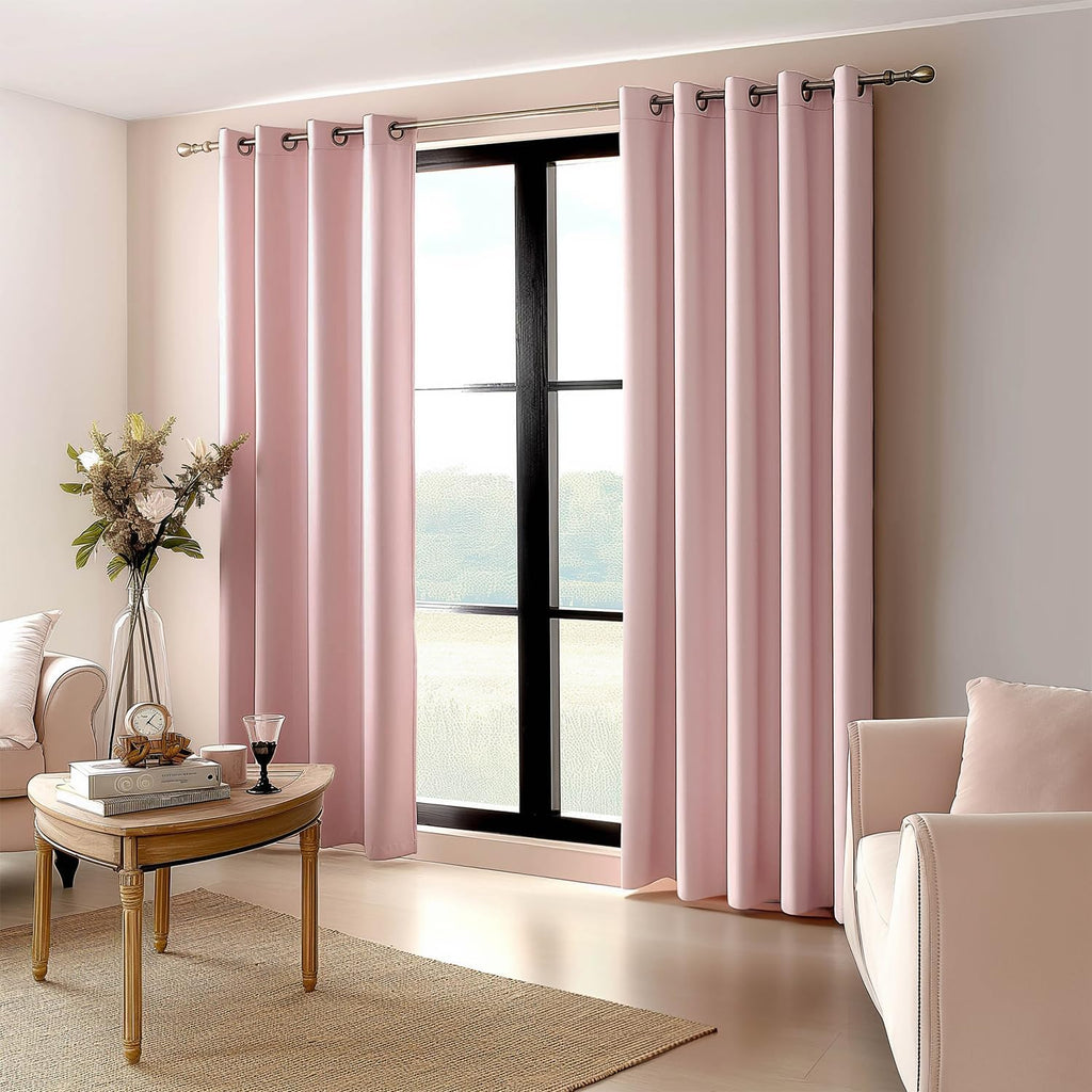 Light Pink Blackout Curtains Drapes