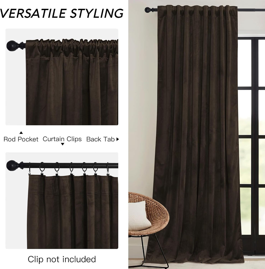 Brown Velvet Blackout Curtains