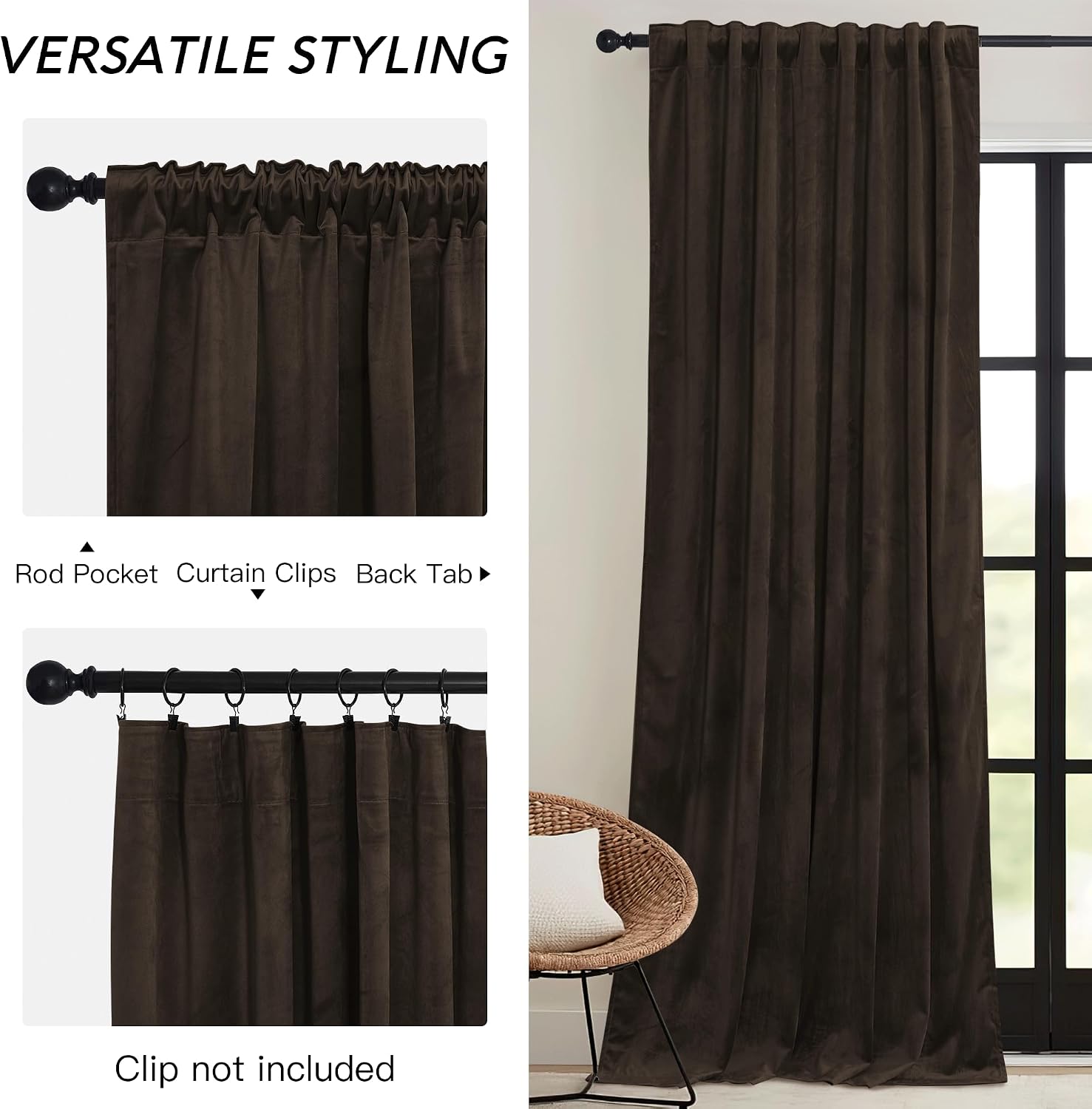 Brown Velvet Blackout Curtains
