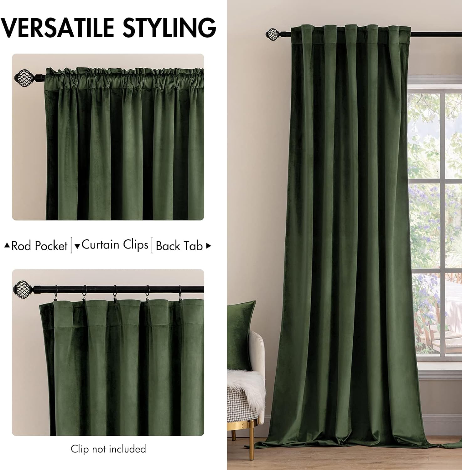 Olive Green Velvet Curtains