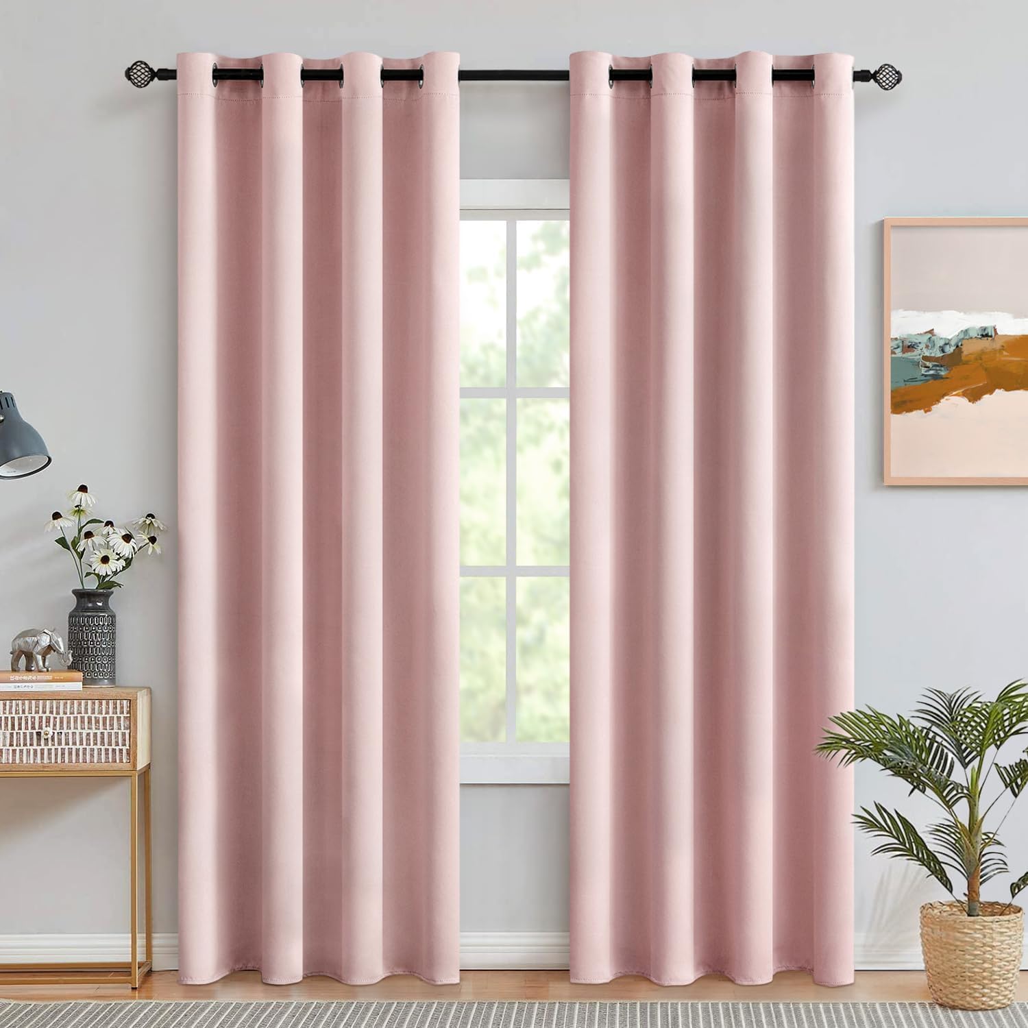Light Pink Blackout Curtains Drapes