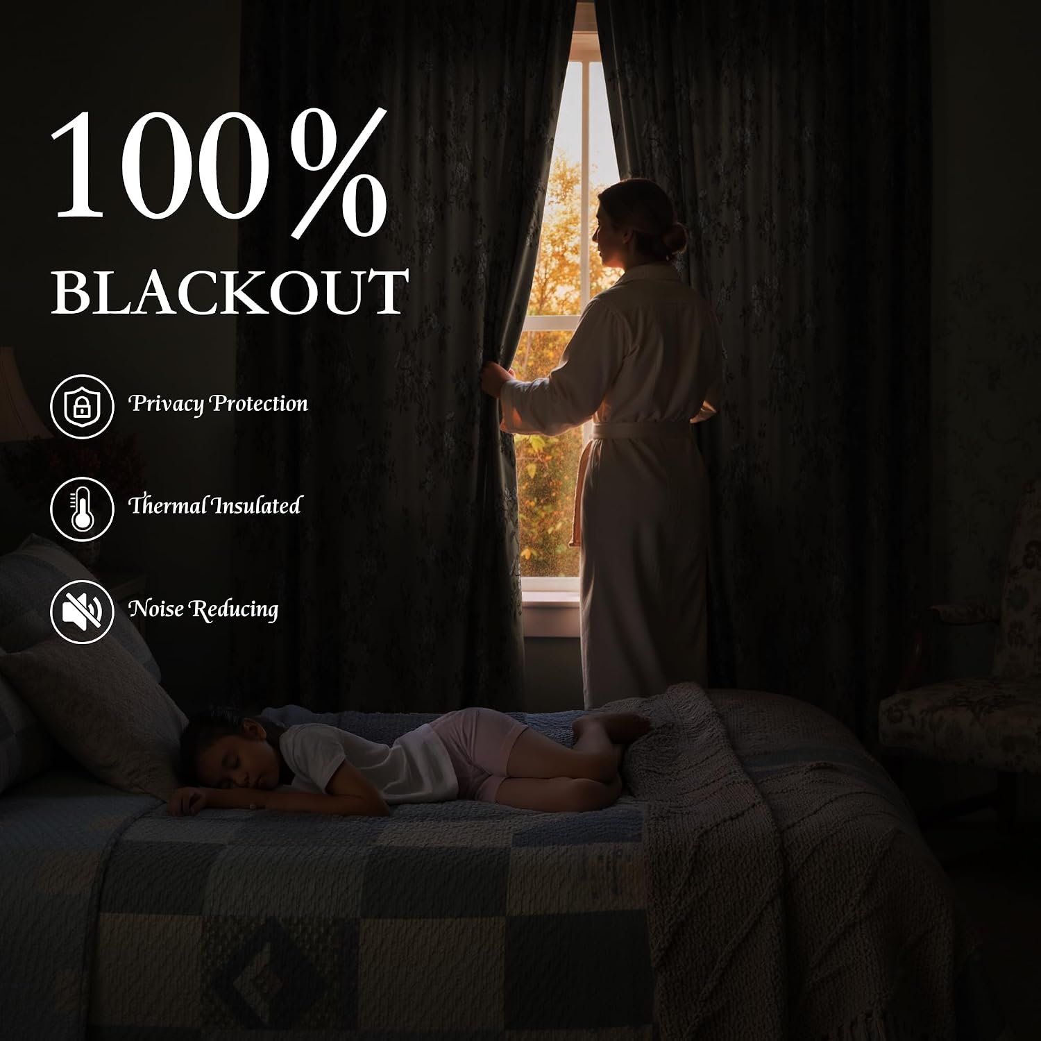 Brown Linen Blackout Curtains