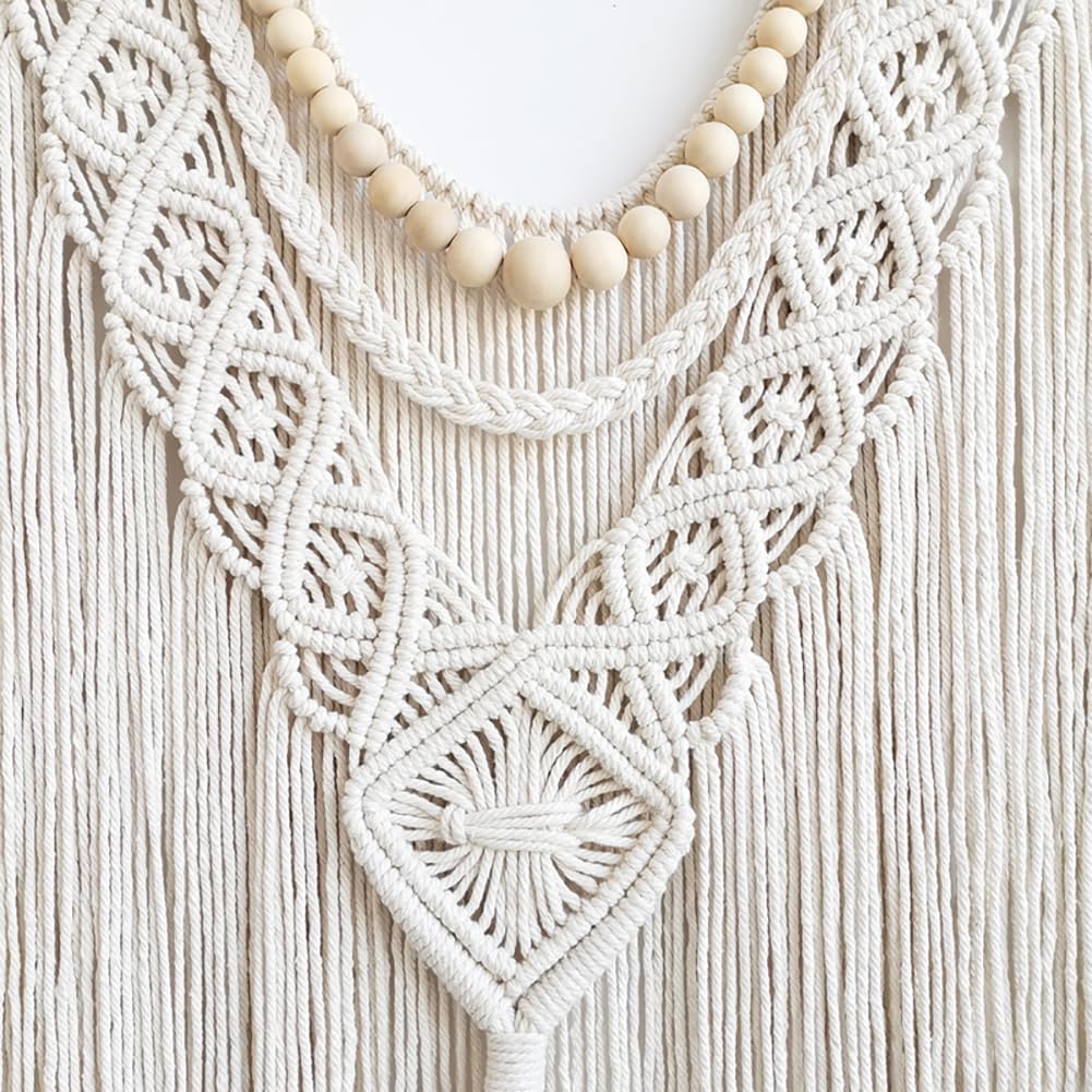 Wood Bead Macrame Wall Hanging