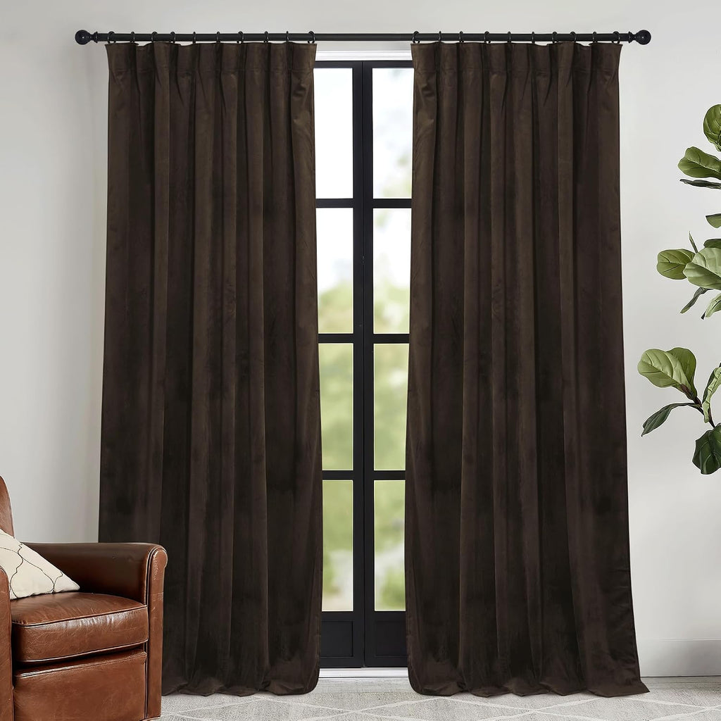 Brown Velvet Blackout Curtains
