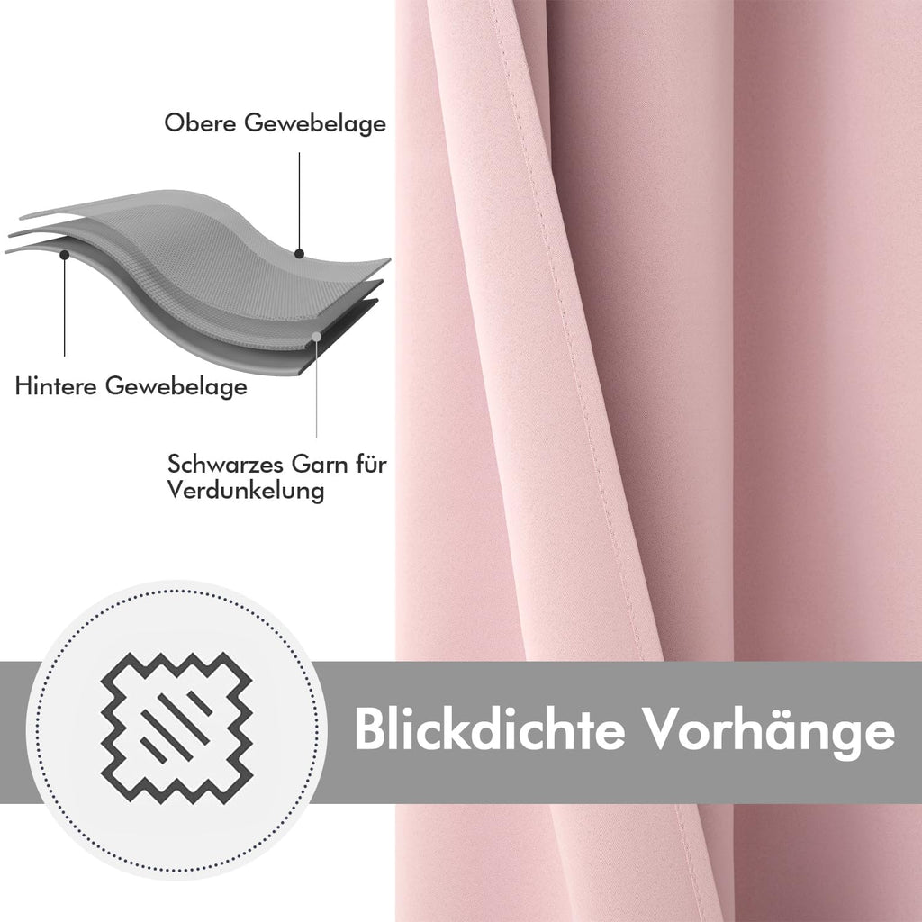 Light Pink Blackout Curtains Drapes