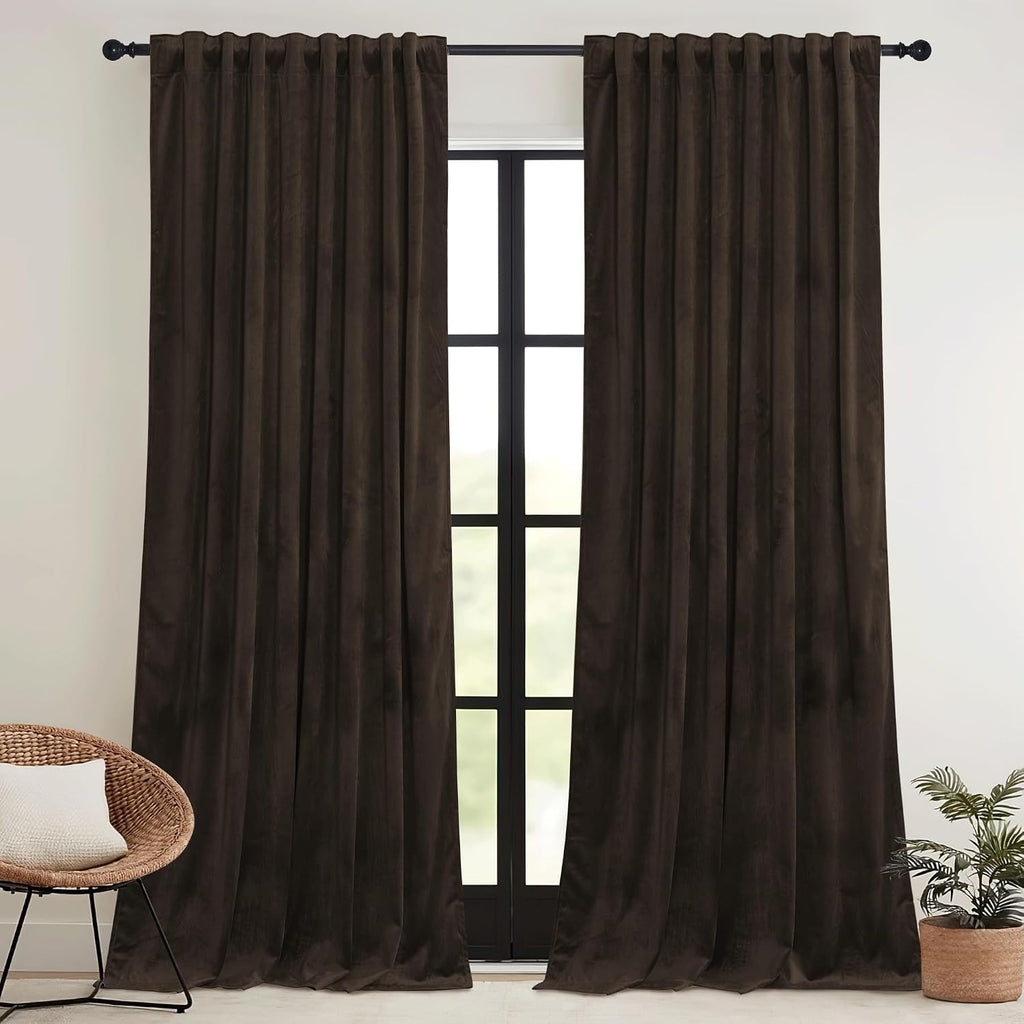 Brown Velvet Blackout Curtains
