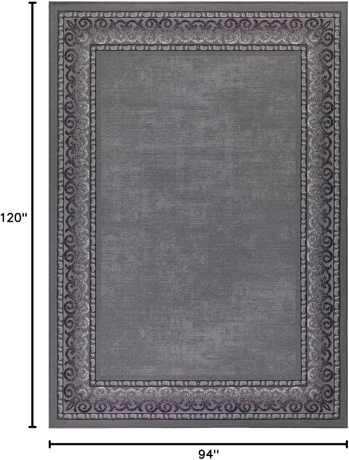 Rugs Bordered Modern Gray Area Rug