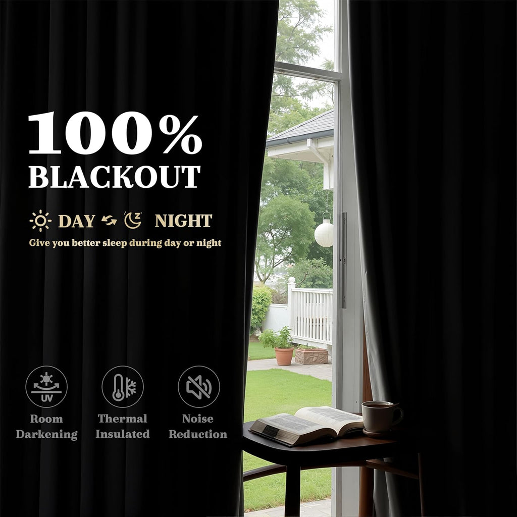 Cream Linen 100% Blackout Curtains
