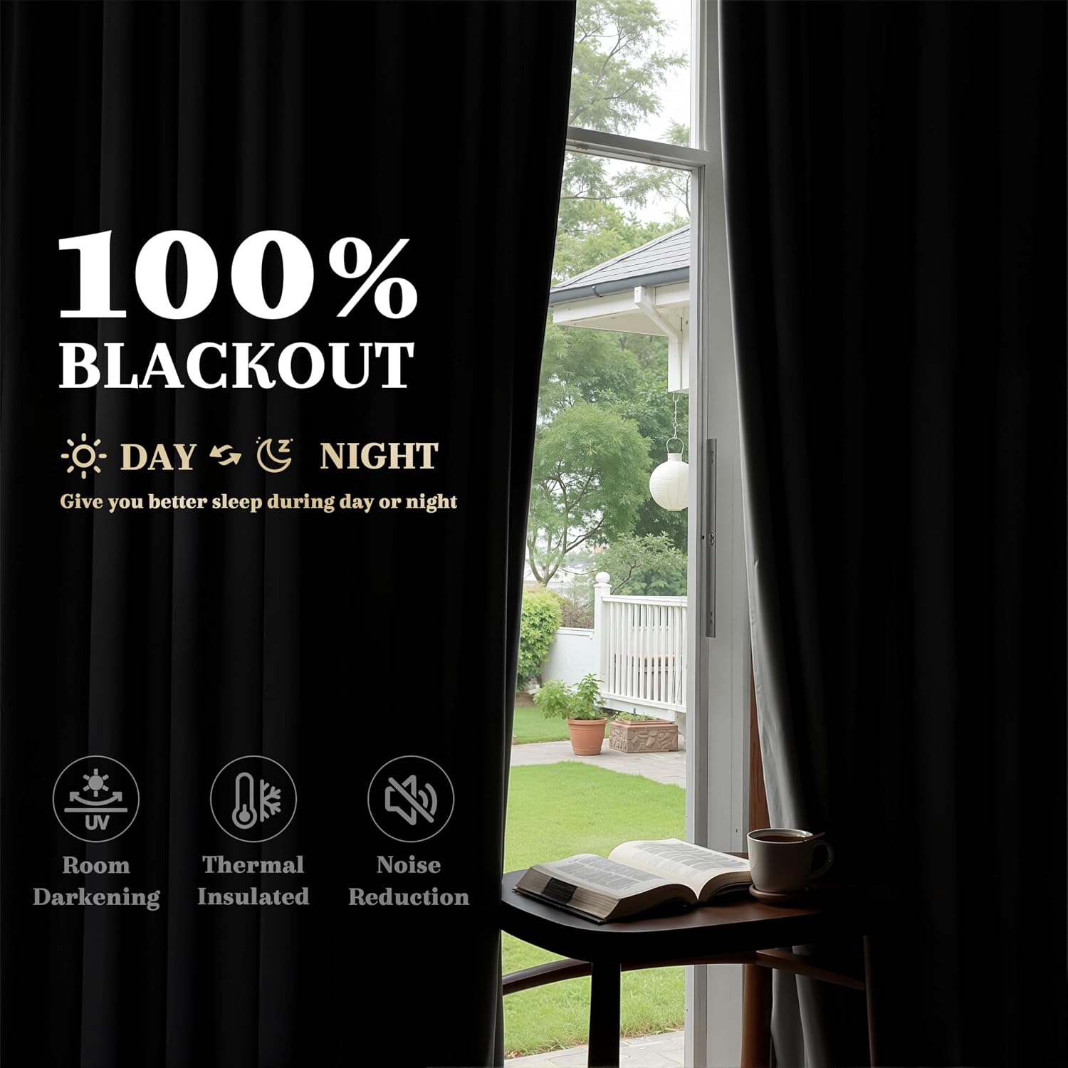 Cream Linen 100% Blackout Curtains