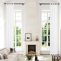 Extra Long White Grommet Semi Sheer Curtains