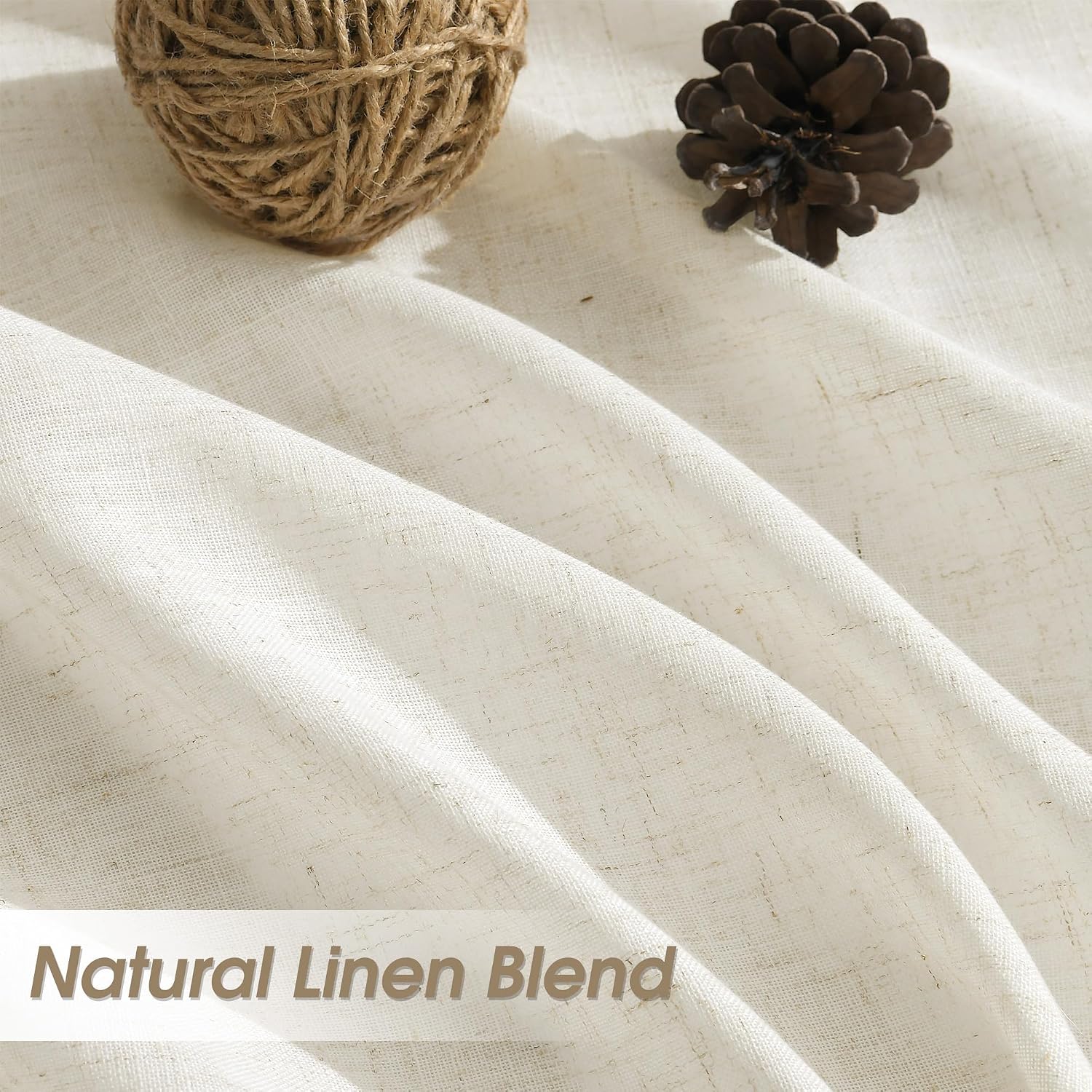 Ivory Linen Back Tab Curtains