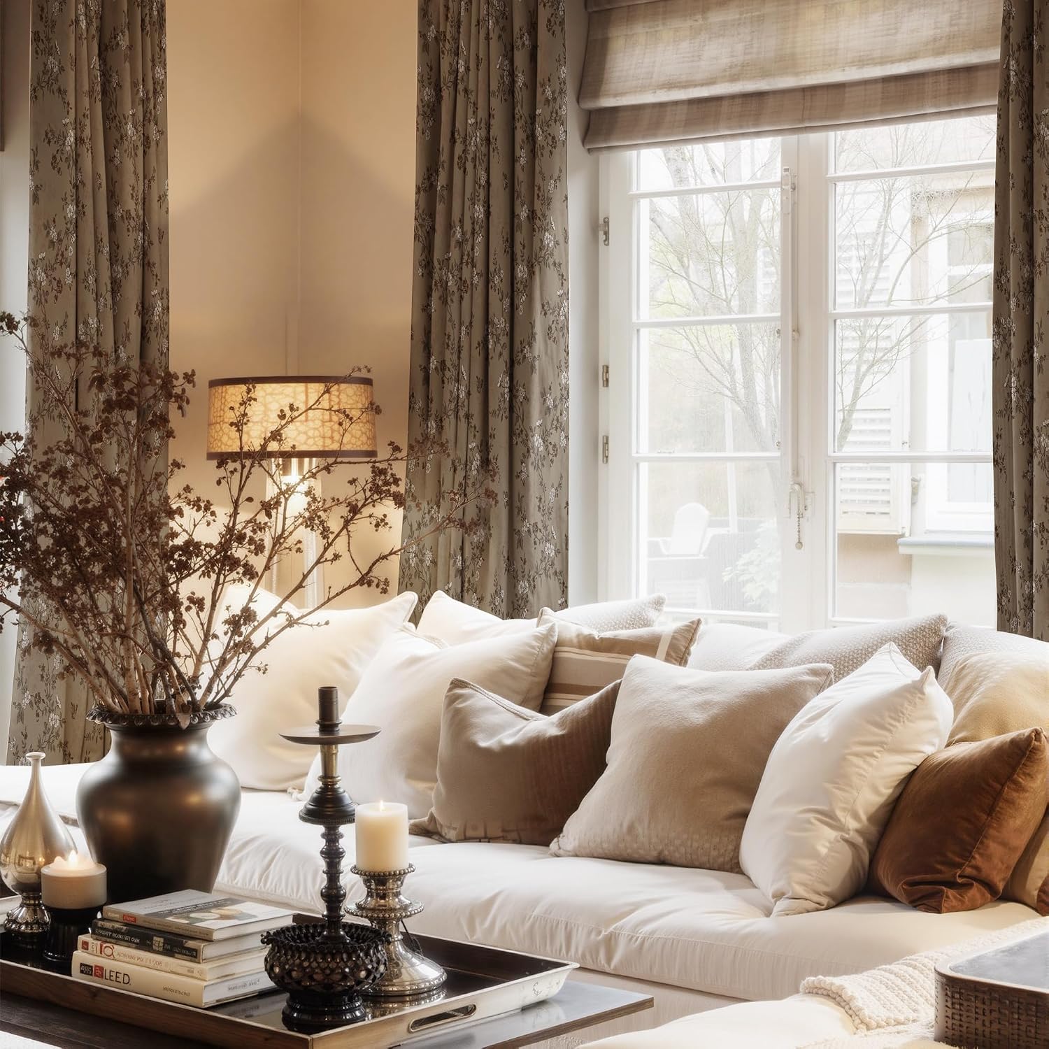 Brown Linen Blackout Curtains