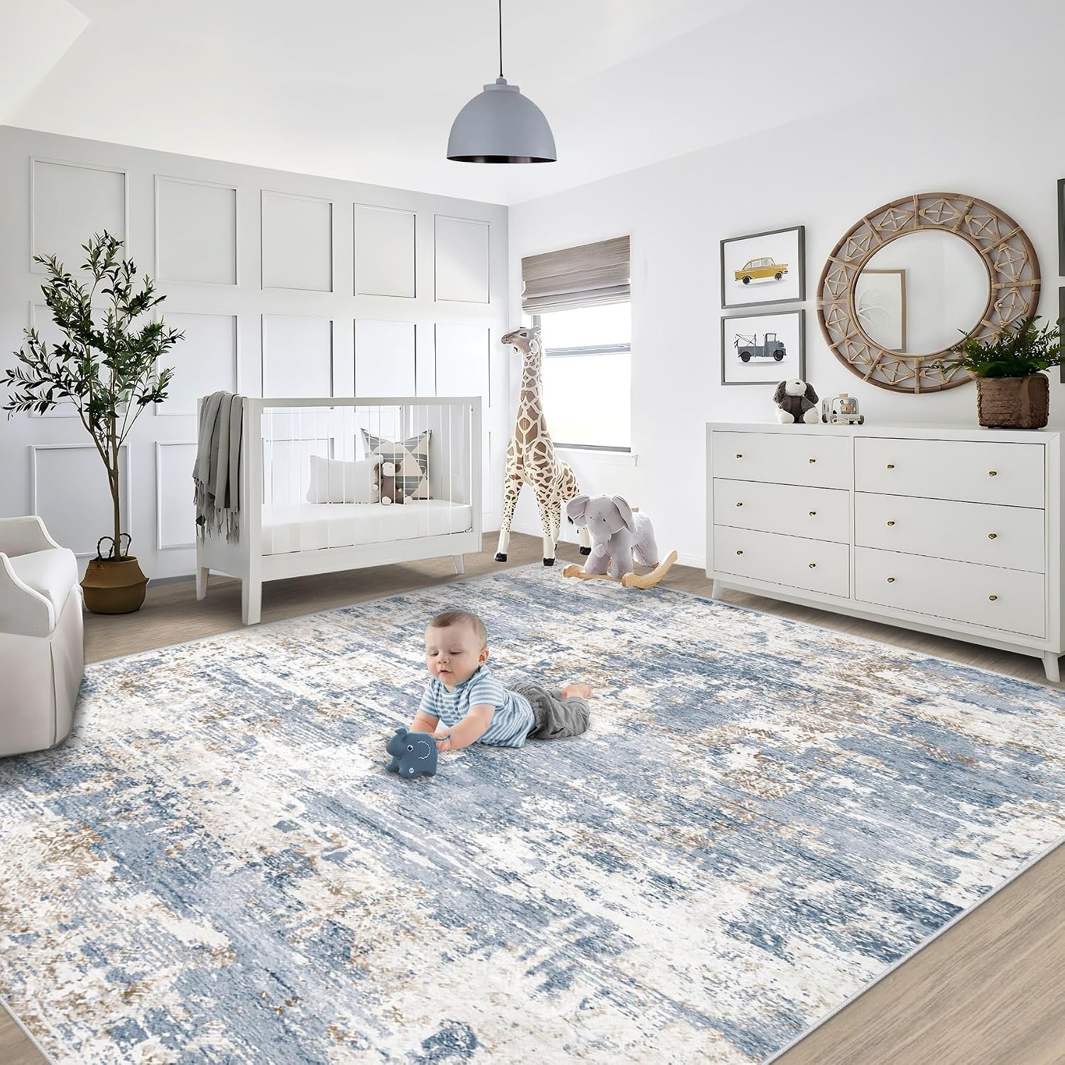 Modern Abstract Washable Area Rug