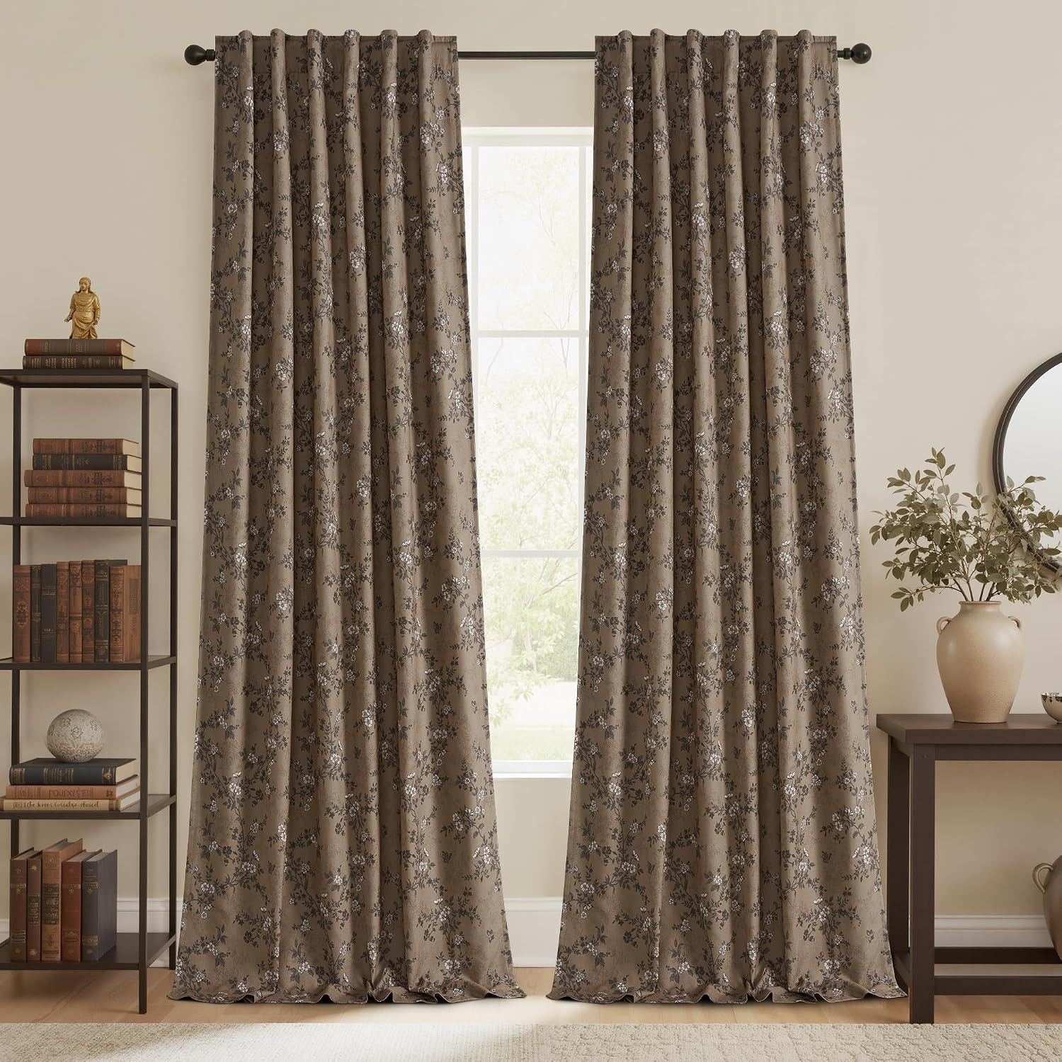 Brown Linen Blackout Curtains