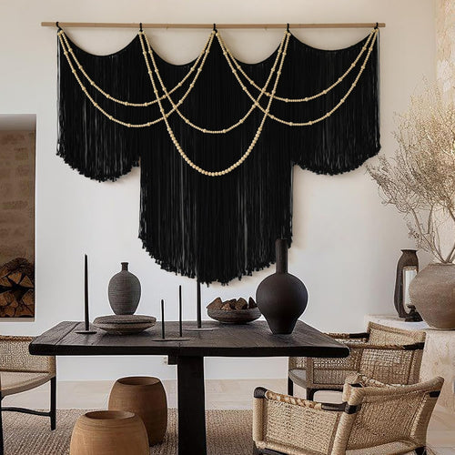 Black Boho Macrame Wall Hanging