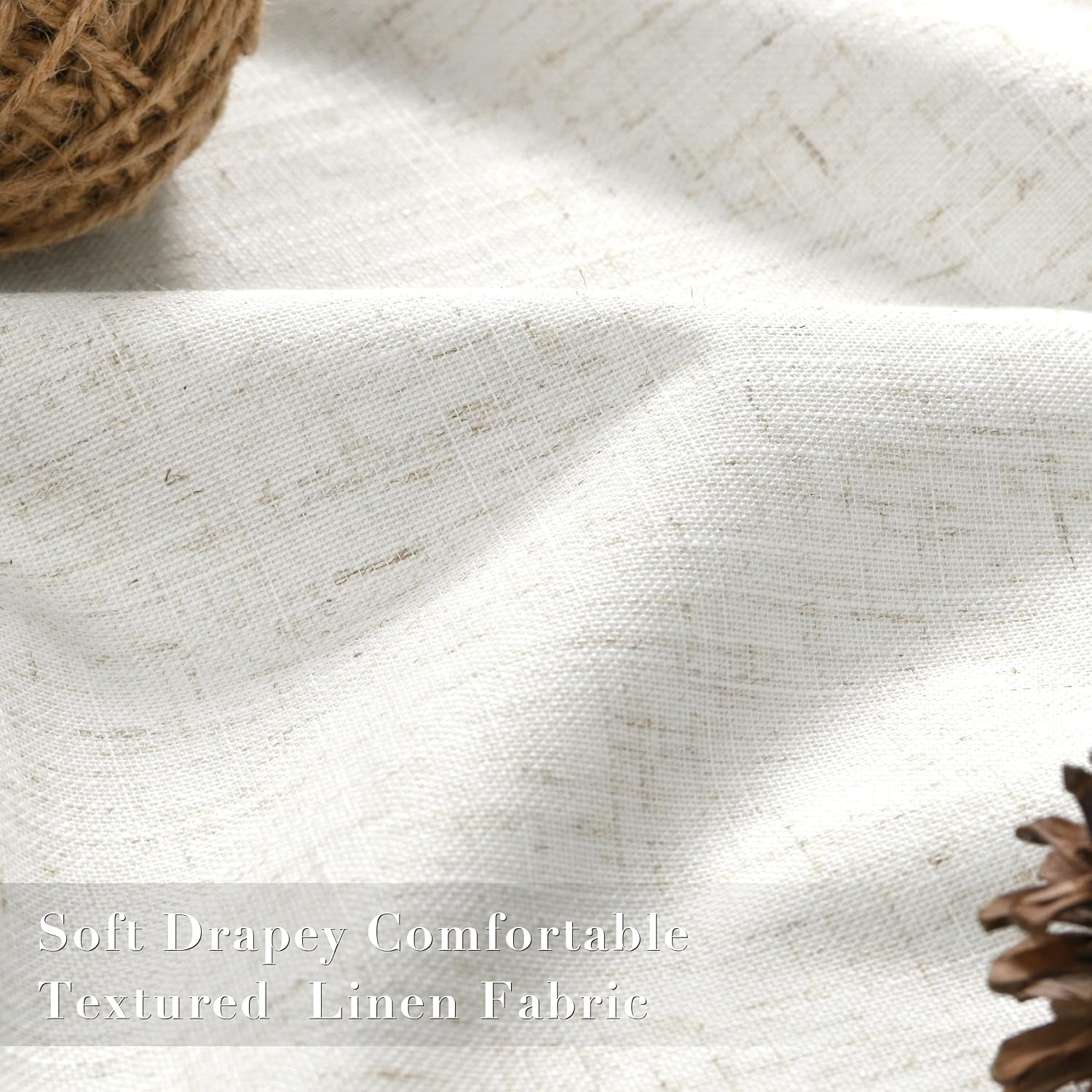 Cream Linen 100% Blackout Curtains