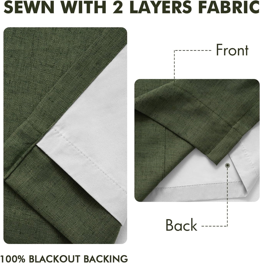 Olive Green Pinch Pleated Curtains