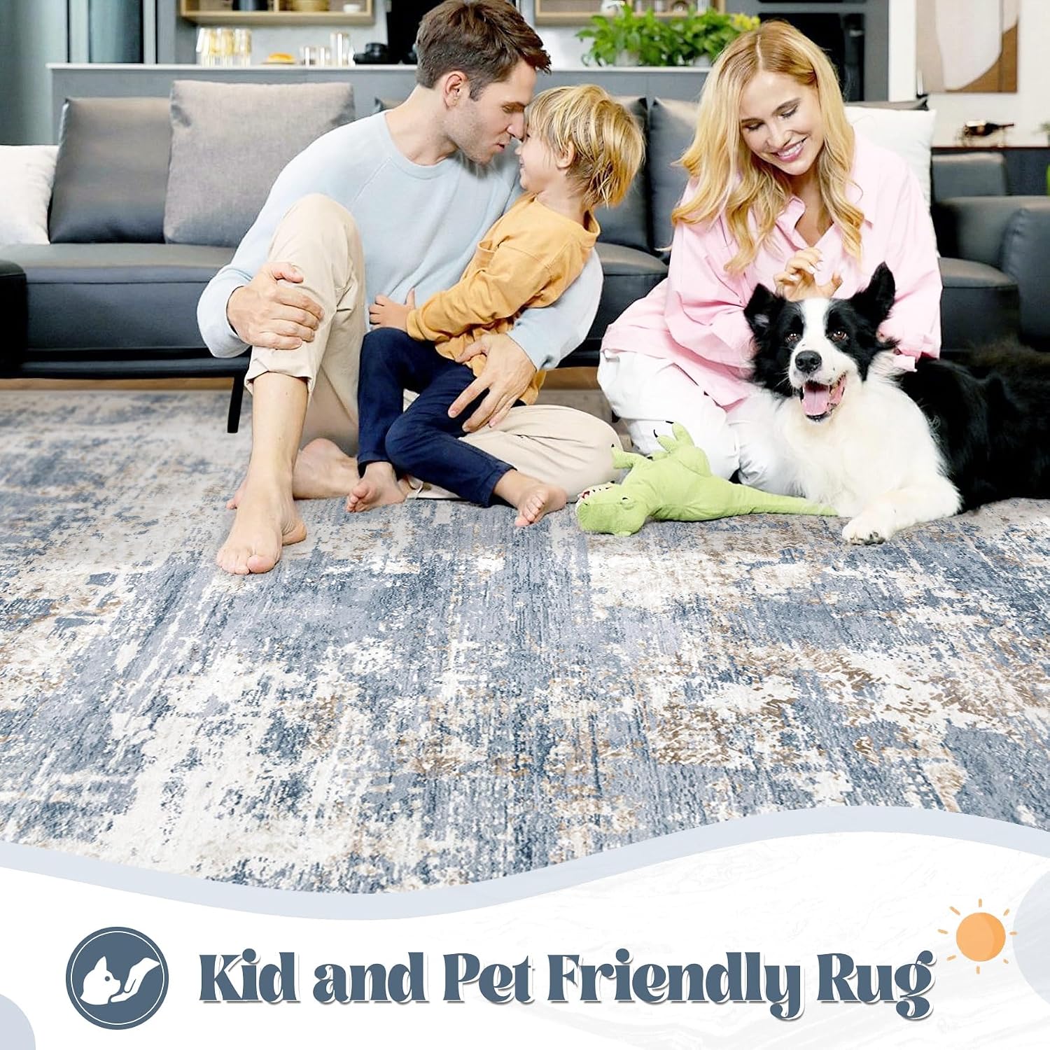 Modern Abstract Washable Area Rug