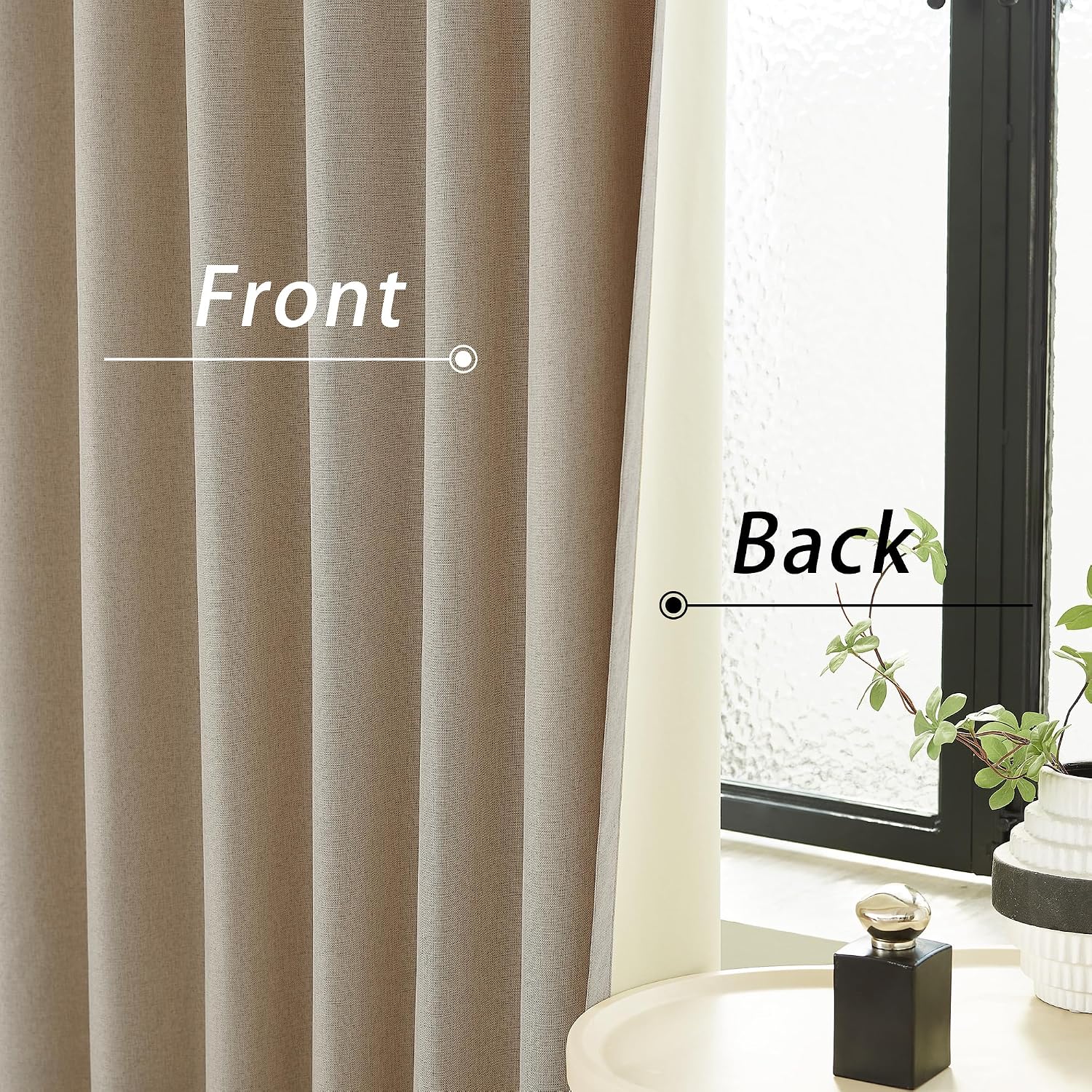 Linen Taupe Blackout Curtains