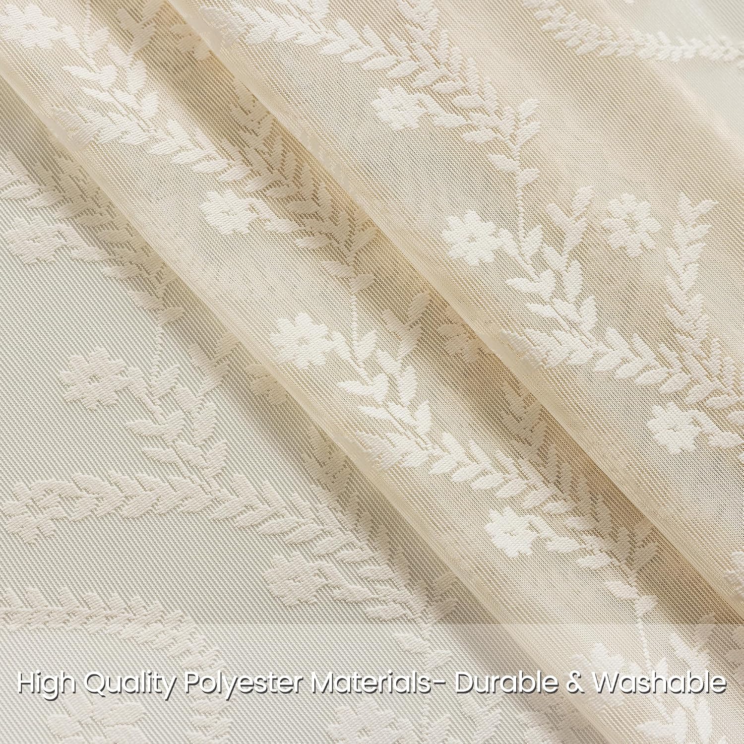 Beige Boho Lace Curtains