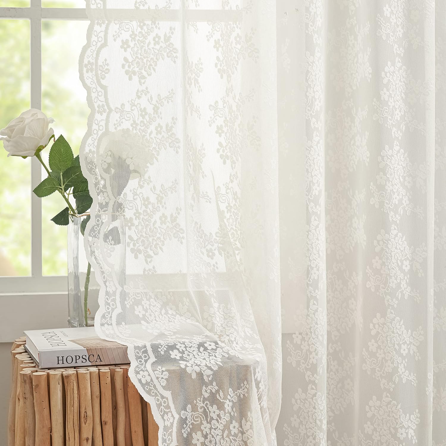 Ivory Vintage Lace Curtains