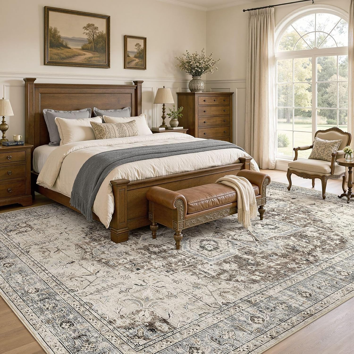 Vintage Oriental Washable Area Rug