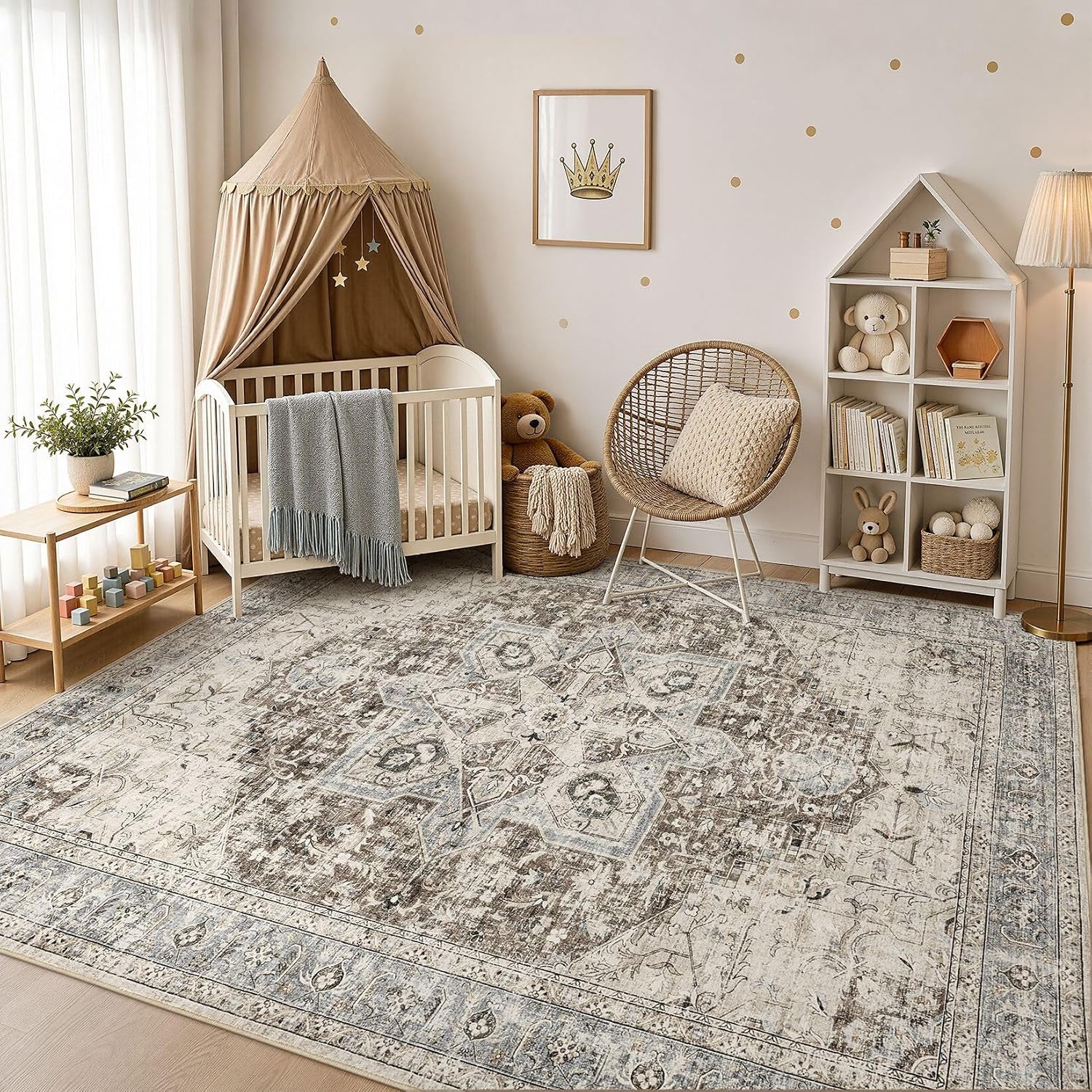 Vintage Oriental Washable Area Rug