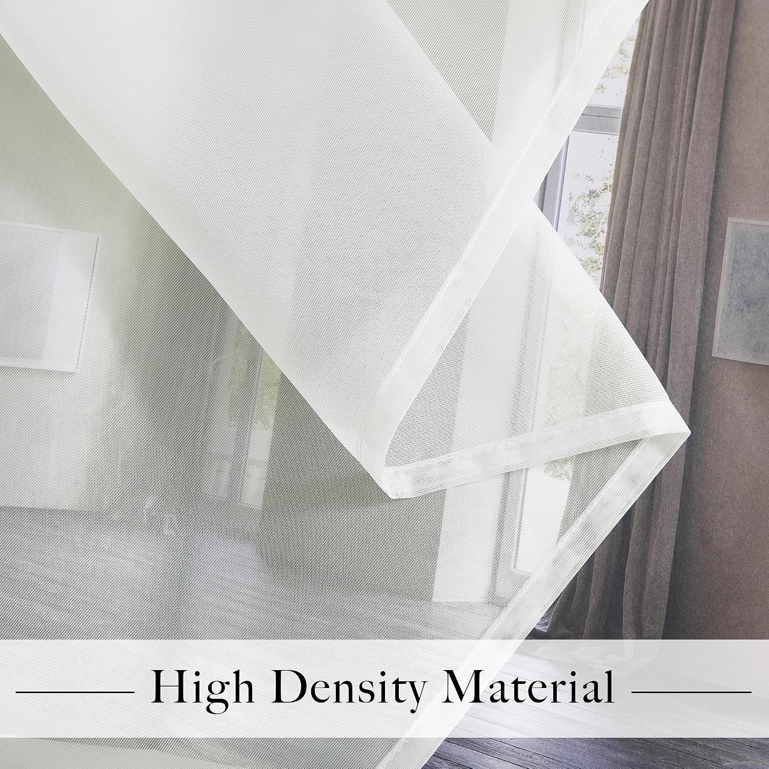 Ivory Grommet Voile Sheer Curtains