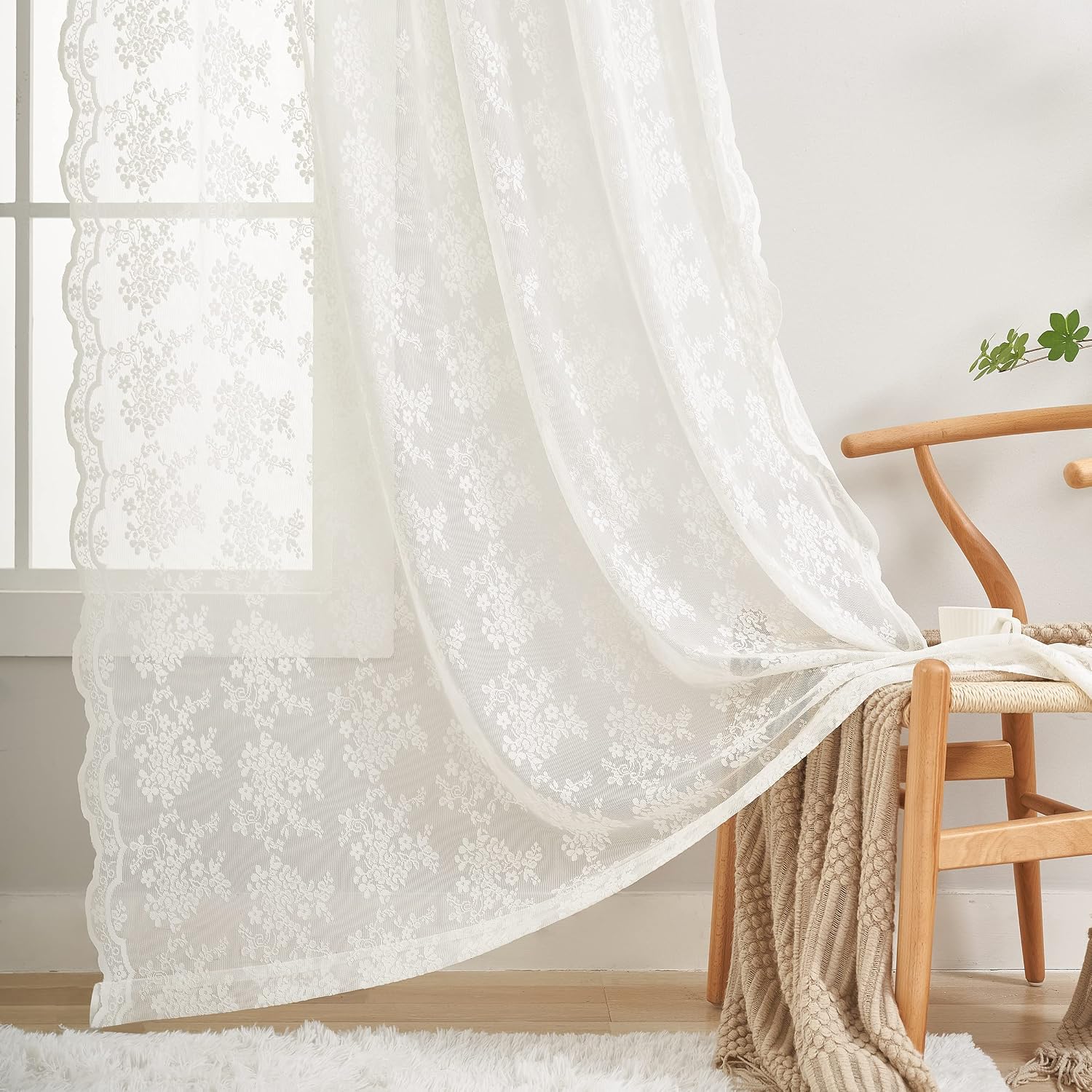Ivory Vintage Lace Curtains