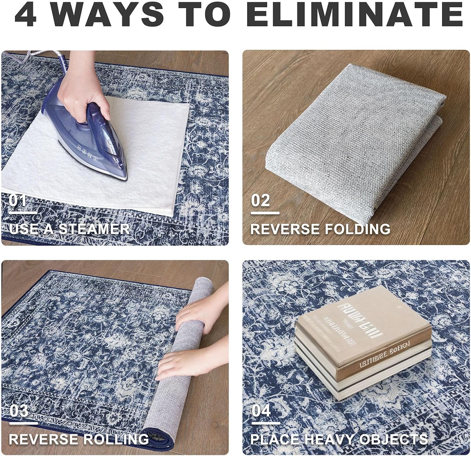 Floral Washable Non Slip Area Rug