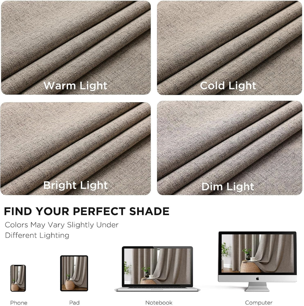Faux Linen Blackout Curtains
