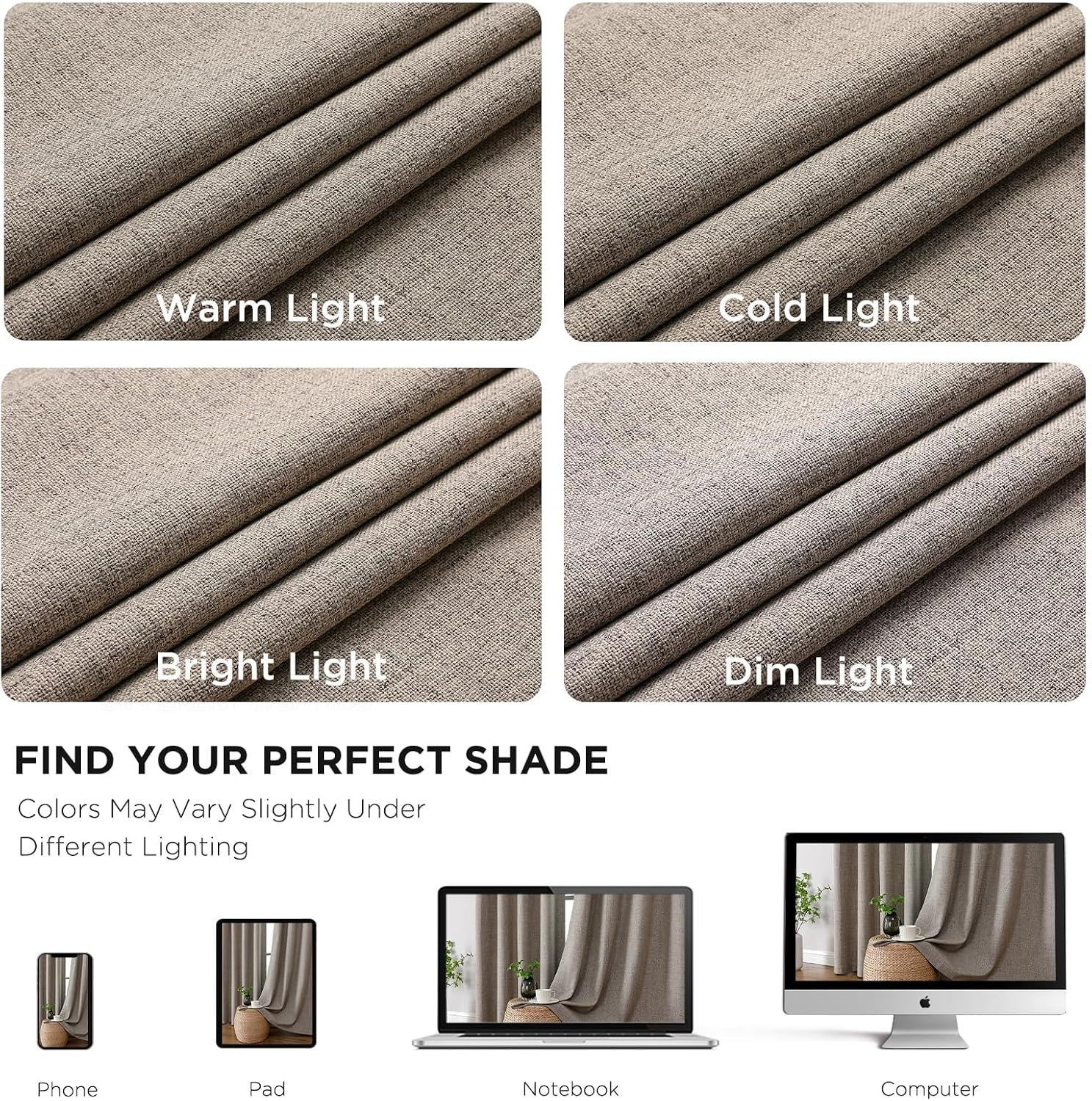 Faux Linen Blackout Curtains