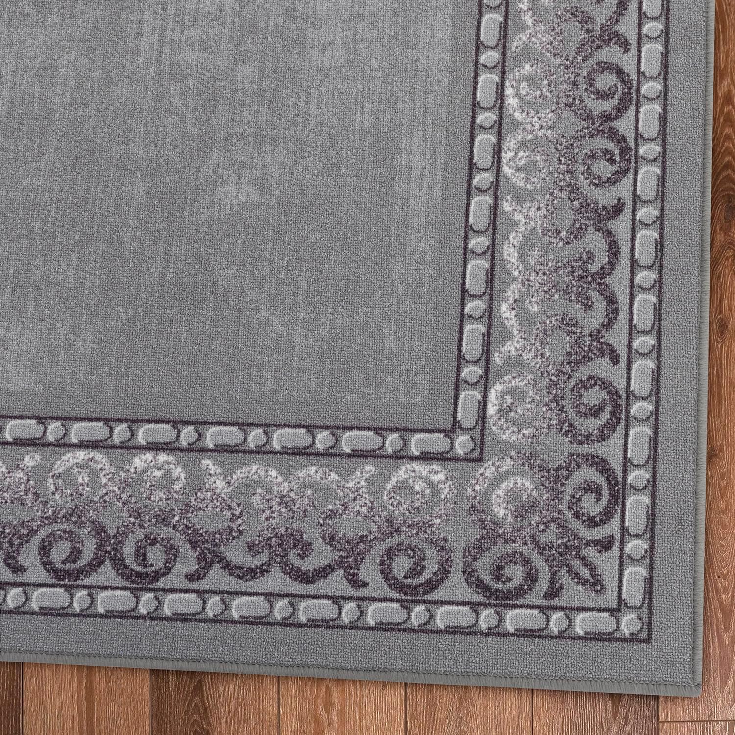 Rugs Bordered Modern Gray Area Rug