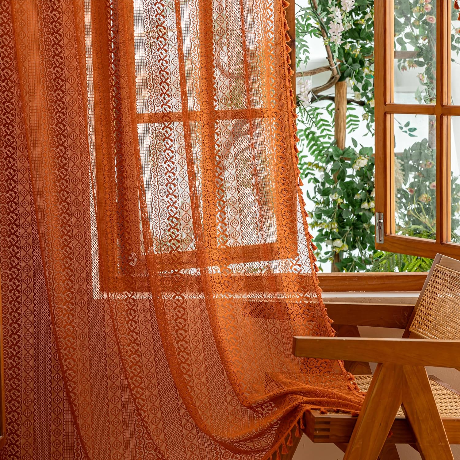 Home Terracotta Boho Lace Curtains